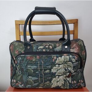 Vintage 90's Atlantic Green Tapestry Carry On Bag